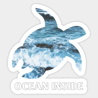 Ocean inside, sea turtle design Sticker